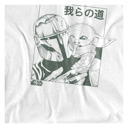 White - Side - Star Wars: The Mandalorian Childrens-Kids Grogu And Mando T-Shirt