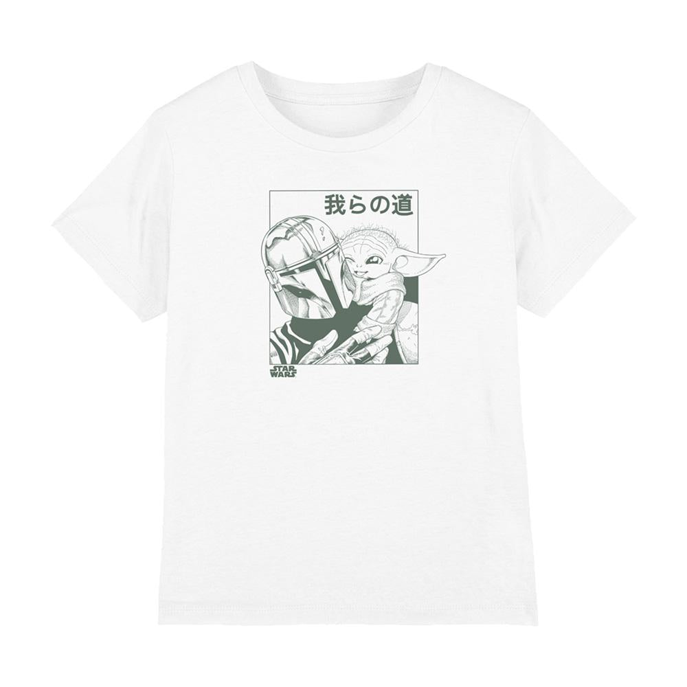 White - Front - Star Wars: The Mandalorian Childrens-Kids Grogu And Mando T-Shirt