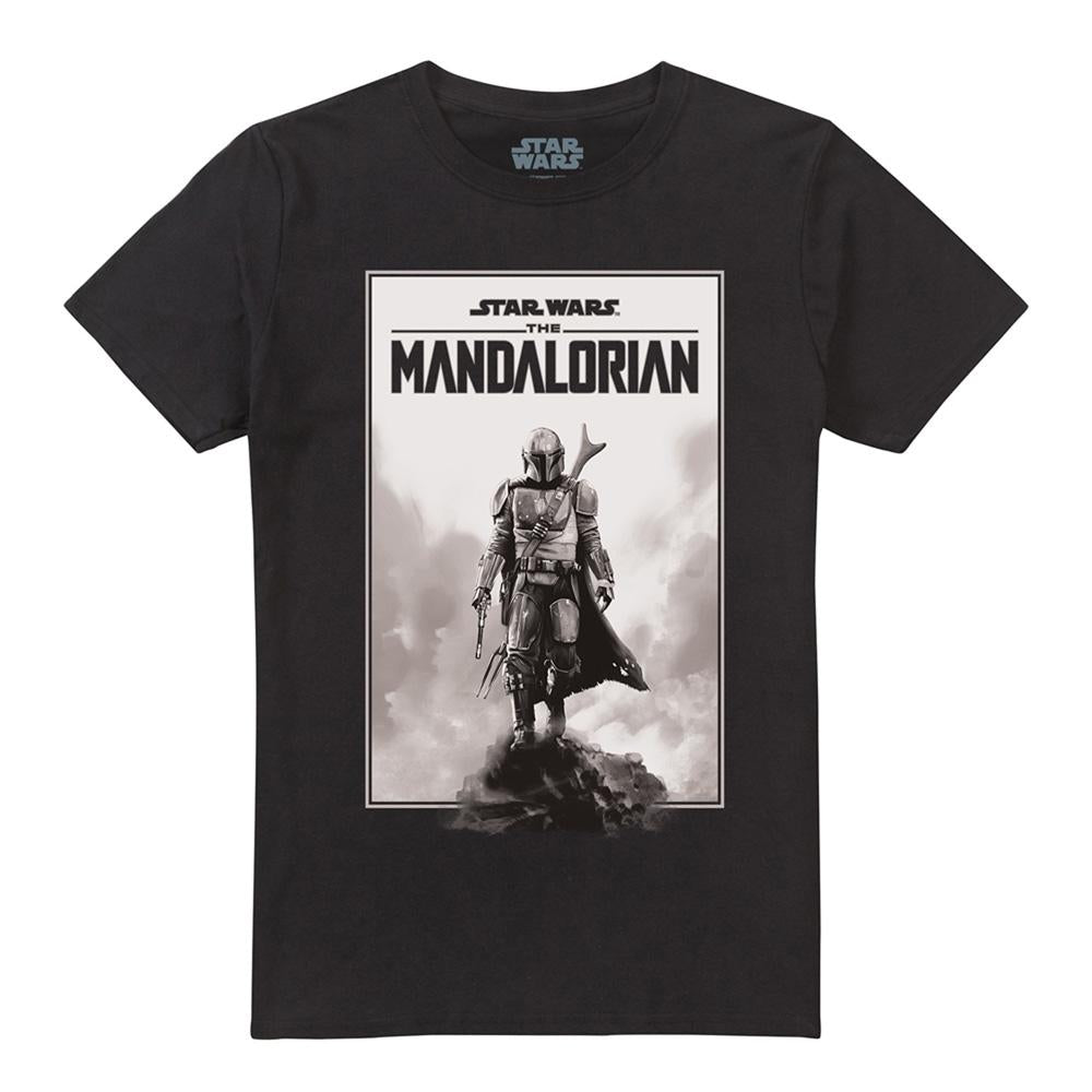 Black - Front - Star Wars: The Mandalorian Unisex Adult Poster T-Shirt