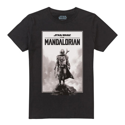 Black - Front - Star Wars: The Mandalorian Unisex Adult Poster T-Shirt