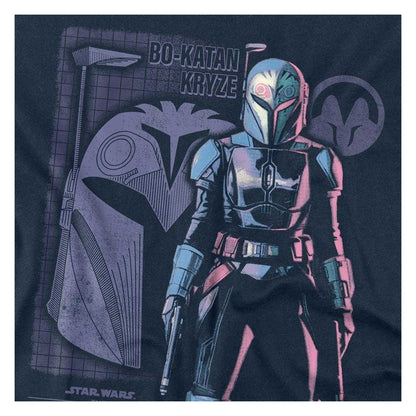 Navy - Side - Star Wars: The Mandalorian Unisex Adult Bo-Katan Kryze Hero Long-Sleeved T-Shirt