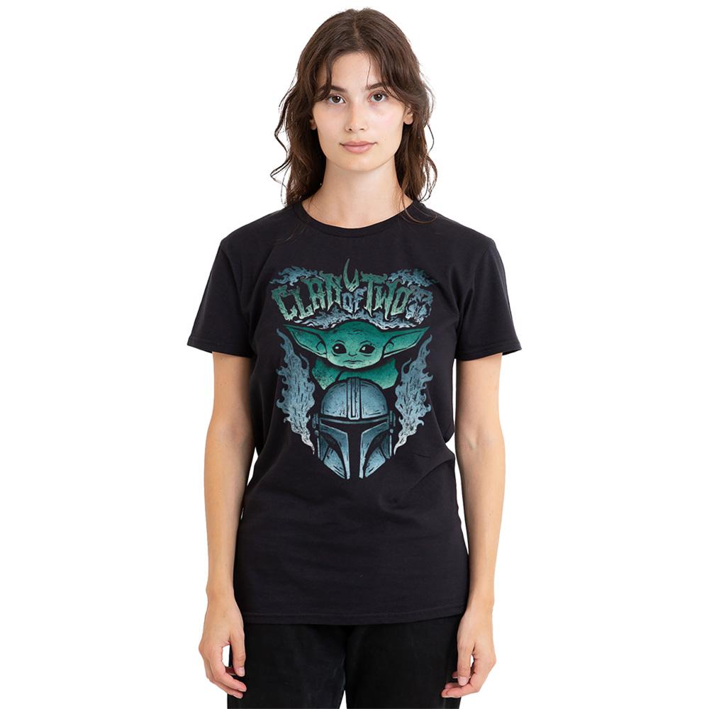 Black - Lifestyle - Star Wars: The Mandalorian Womens-Ladies Clan Of Two Metal T-Shirt
