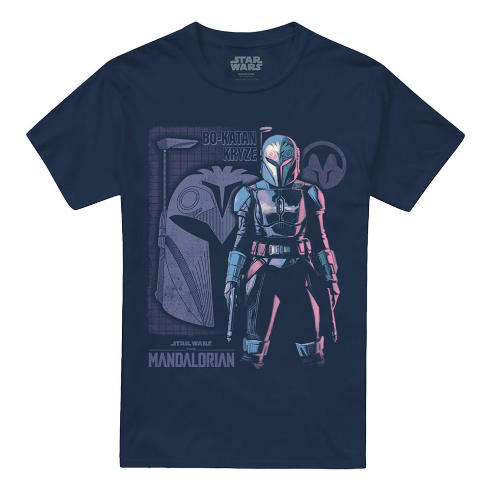 Navy - Front - Star Wars: The Mandalorian Unisex Adult Bo-Katan Kryze Hero T-Shirt