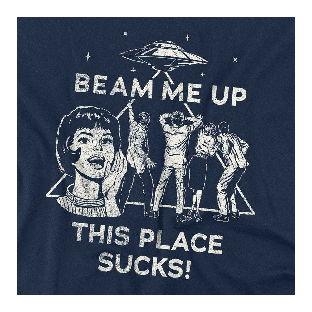 Navy - Side - Stranger Things Unisex Adult Beam Me Up T-Shirt