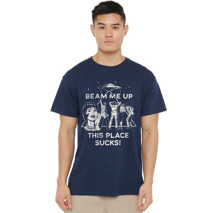 Navy - Lifestyle - Stranger Things Unisex Adult Beam Me Up T-Shirt