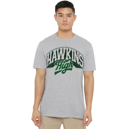 Athletic Heather - Lifestyle - Stranger Things Unisex Adult Hawkins High Logo T-Shirt