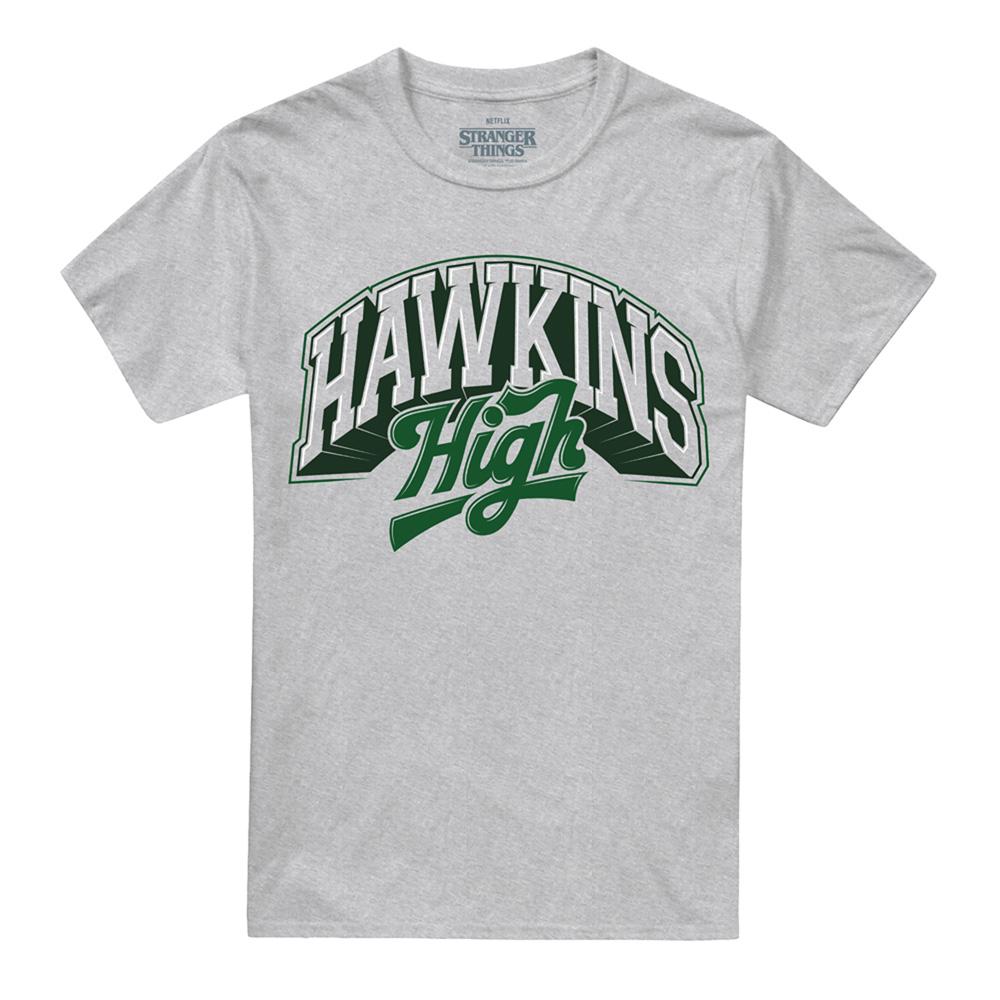Athletic Heather - Front - Stranger Things Unisex Adult Hawkins High Logo T-Shirt