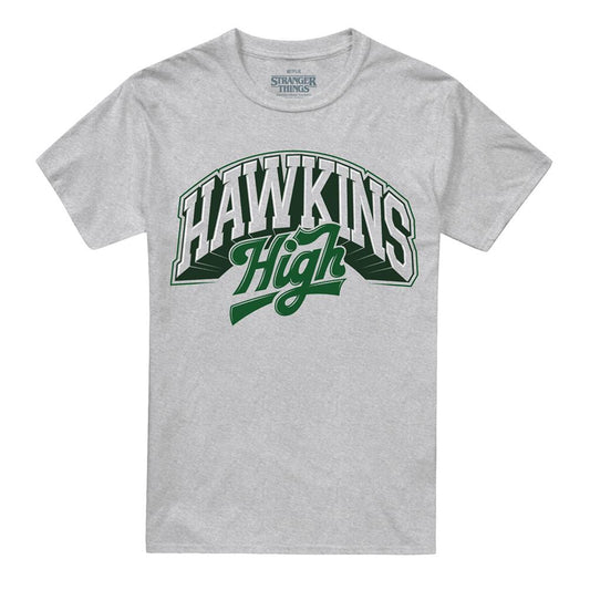 Athletic Heather - Front - Stranger Things Unisex Adult Hawkins High Logo T-Shirt