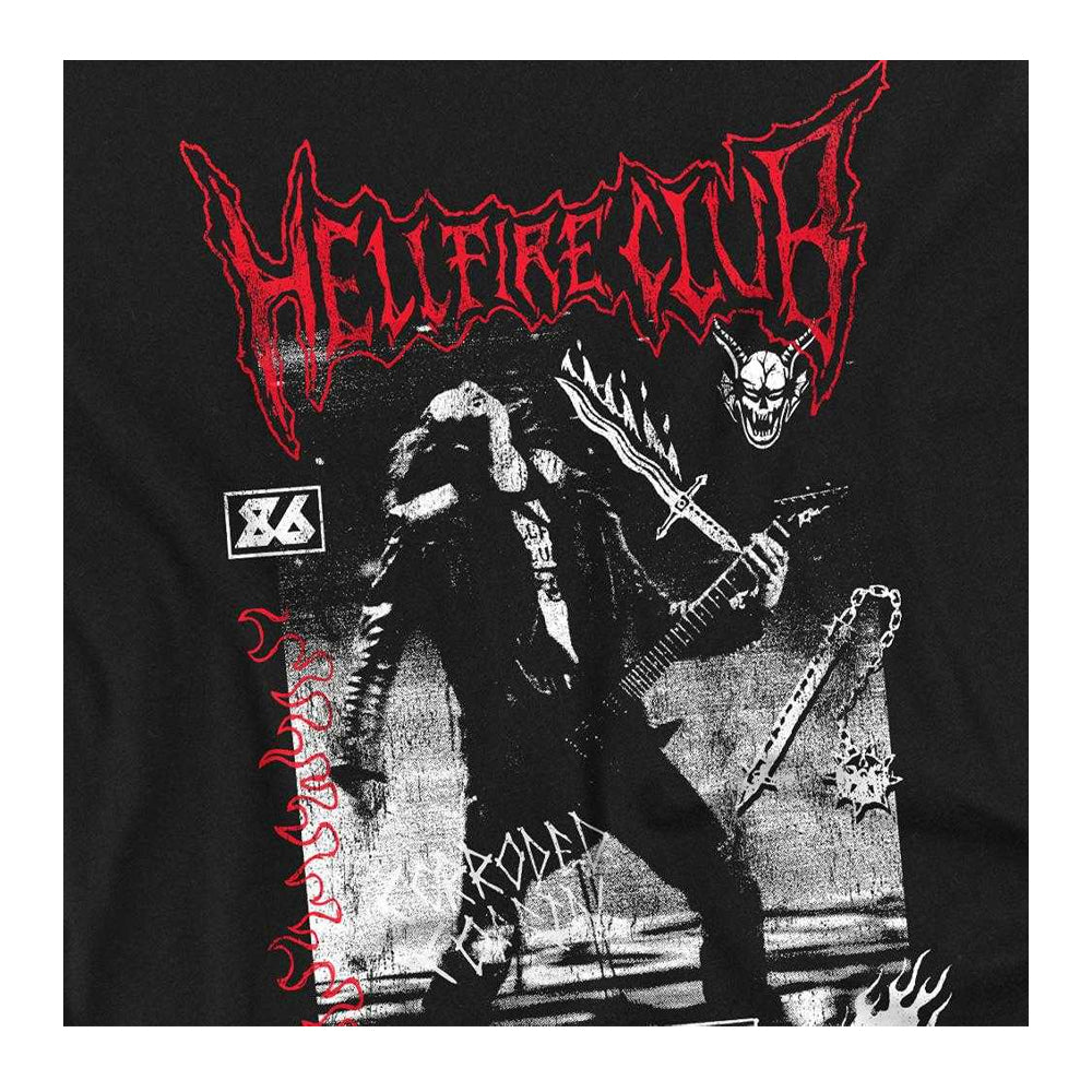 Black - Side - Stranger Things Unisex Adult Hellfire Eddie T-Shirt