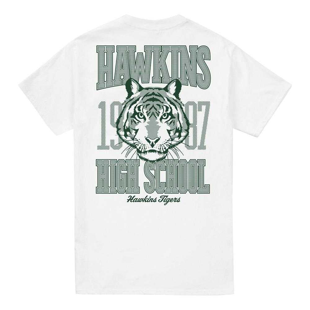 White - Back - Stranger Things Unisex Adult Hawkins High 1987 Back Print T-Shirt