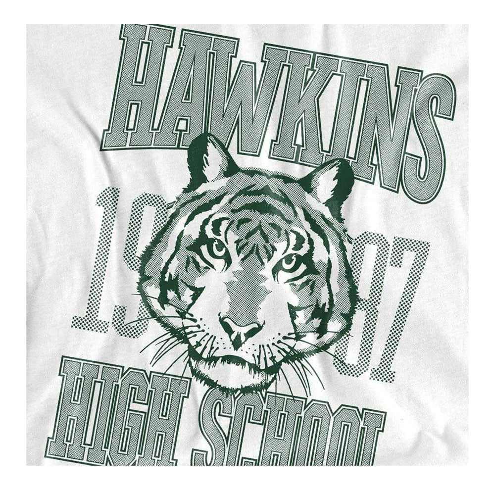 White - Side - Stranger Things Unisex Adult Hawkins High 1987 Back Print T-Shirt