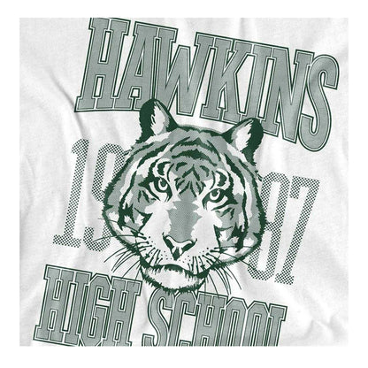 White - Side - Stranger Things Unisex Adult Hawkins High 1987 Back Print T-Shirt