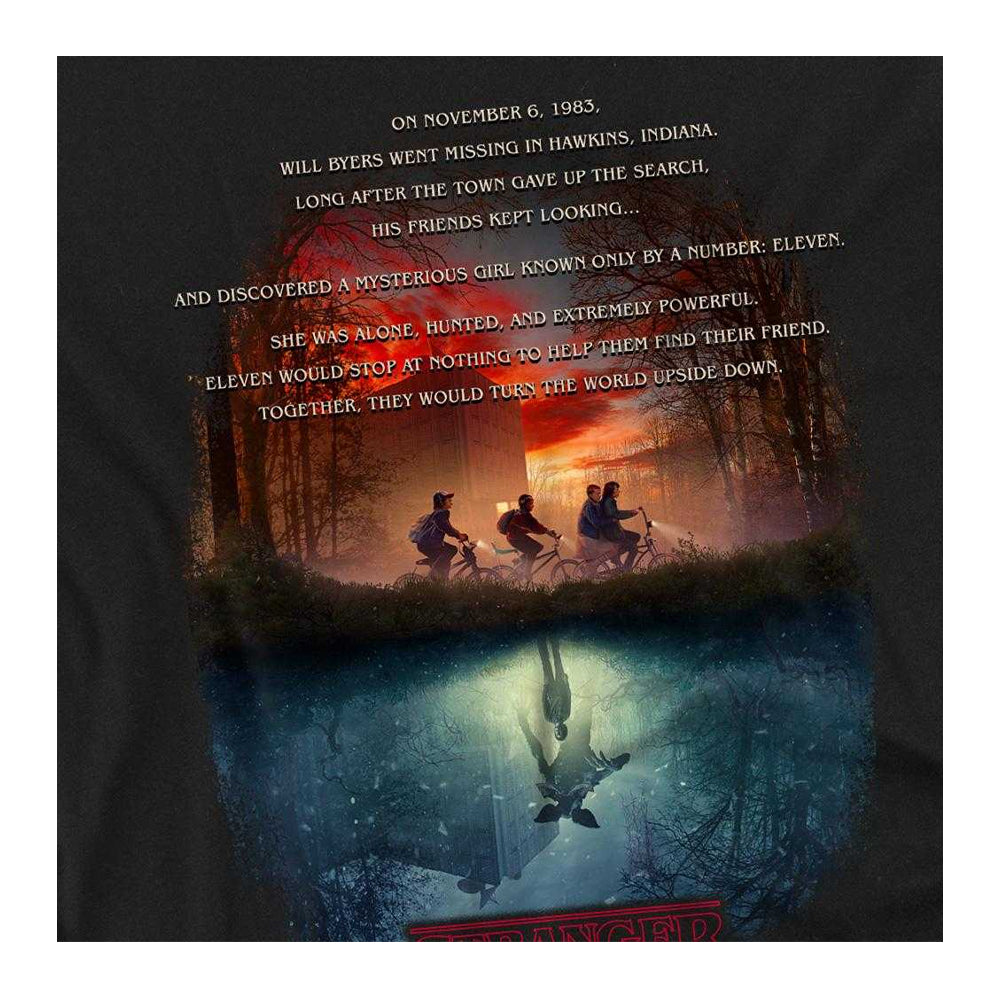 Black - Side - Stranger Things Unisex Adult Upside Down Poster T-Shirt