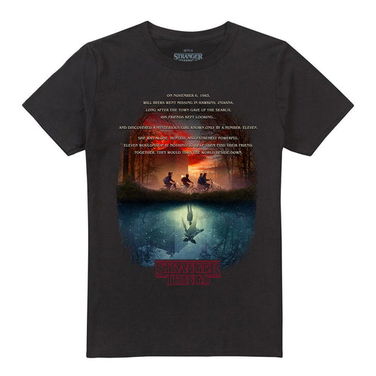 Black - Front - Stranger Things Unisex Adult Upside Down Poster T-Shirt