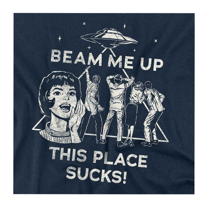 Navy - Side - Stranger Things Unisex Adult Beam Me Up Long-Sleeved T-Shirt