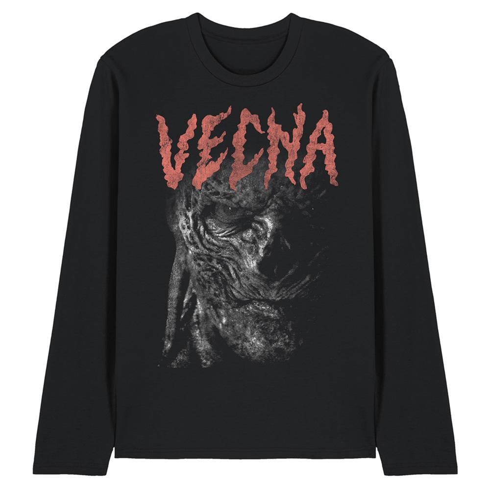 Black - Front - Stranger Things Unisex Adult Vecna Face Long-Sleeved T-Shirt