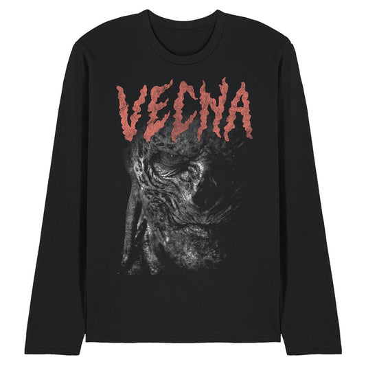 Black - Front - Stranger Things Unisex Adult Vecna Face Long-Sleeved T-Shirt
