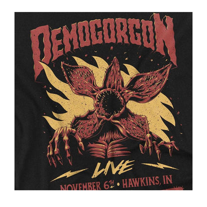 Black - Side - Stranger Things Unisex Adult Demogorgon Live T-Shirt