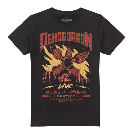 Black - Front - Stranger Things Unisex Adult Demogorgon Live T-Shirt