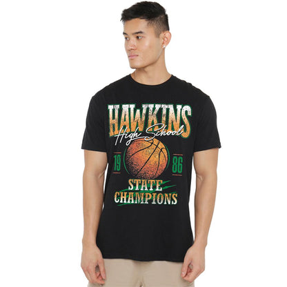 Black - Lifestyle - Stranger Things Unisex Adult Hawkins Champions T-Shirt