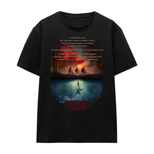 Black - Front - Stranger Things Womens-Ladies Upside Down Poster T-Shirt
