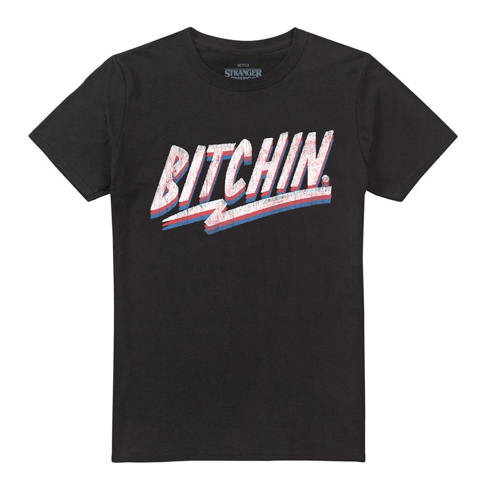 Black - Front - Stranger Things Unisex Adult Bitchin T-Shirt