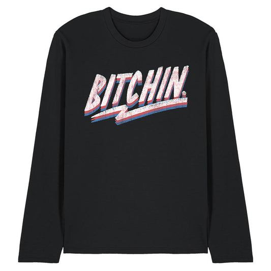 Black - Front - Stranger Things Unisex Adult Bitchin Long-Sleeved T-Shirt