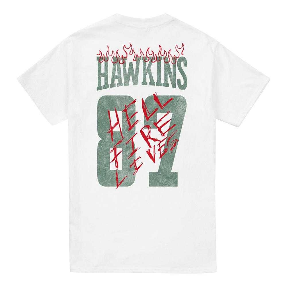 White - Back - Stranger Things Unisex Adult Hellfire Tigers Back Print T-Shirt