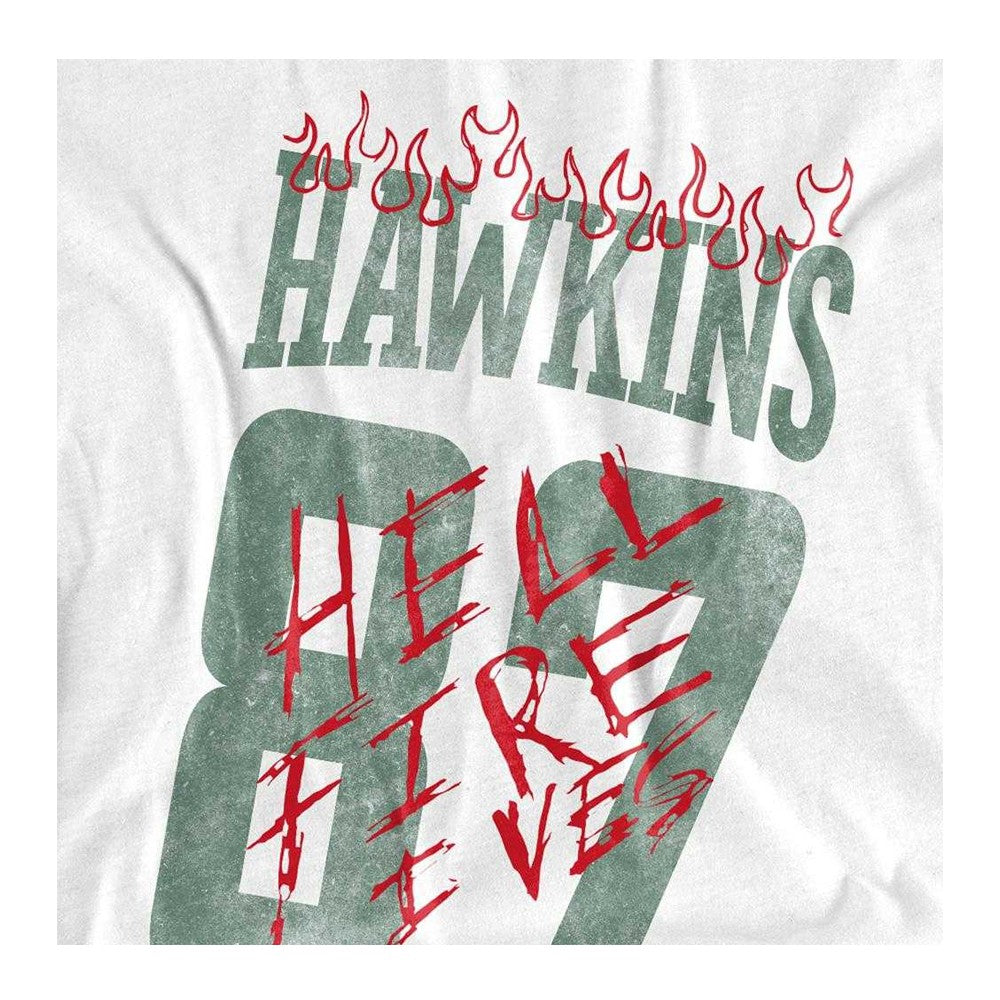 White - Side - Stranger Things Unisex Adult Hellfire Tigers Back Print T-Shirt