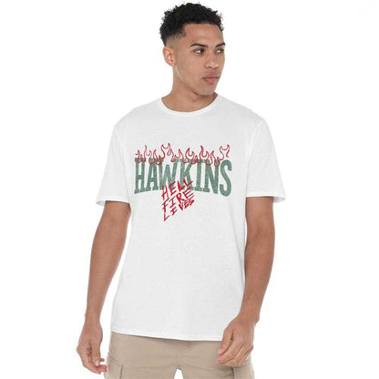 White - Lifestyle - Stranger Things Unisex Adult Hellfire Tigers Back Print T-Shirt