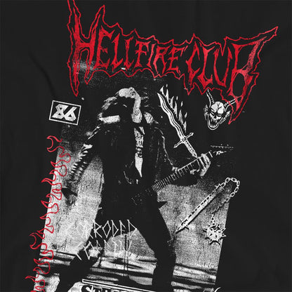 Black - Side - Stranger Things Womens-Ladies Hellfire Eddie T-Shirt