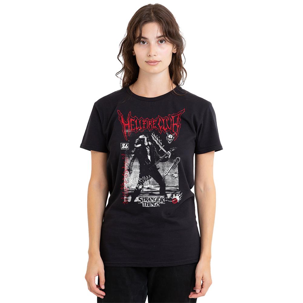 Black - Lifestyle - Stranger Things Womens-Ladies Hellfire Eddie T-Shirt
