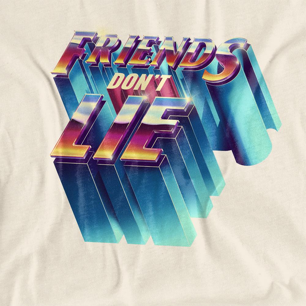 Natural - Side - Stranger Things Womens-Ladies Friends Don´t Lie T-Shirt