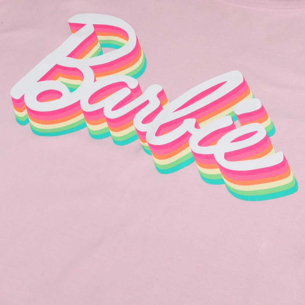 Light Pink - Side - Barbie Womens-Ladies Retro Colours T-Shirt