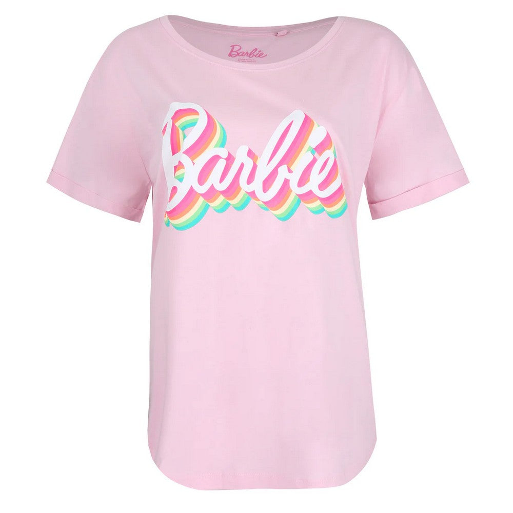 Light Pink - Front - Barbie Womens-Ladies Retro Colours T-Shirt