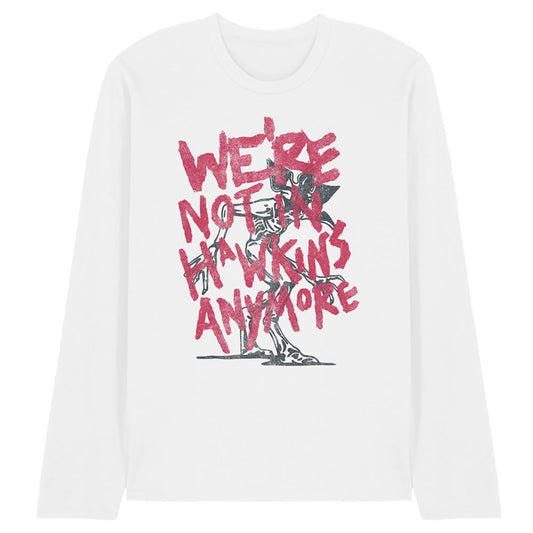 White - Front - Stranger Things Unisex Adult Not In Hawkins Long-Sleeved T-Shirt
