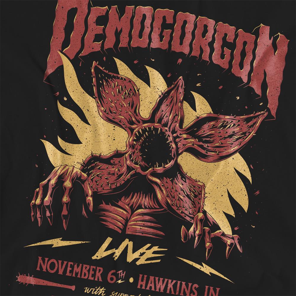Black - Side - Stranger Things Womens-Ladies Demogorgon T-Shirt