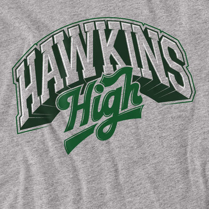 Athletic Heather - Side - Stranger Things Unisex Adult Hawkins High Logo Long-Sleeved T-Shirt