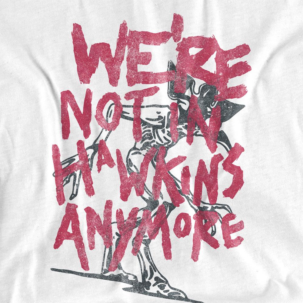 White - Side - Stranger Things Womens-Ladies Not In Hawkins T-Shirt