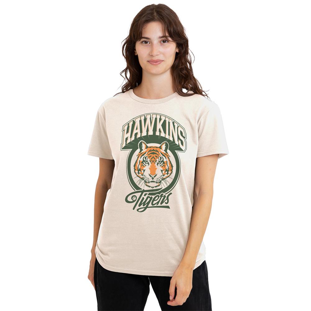 Natural - Lifestyle - Stranger Things Womens-Ladies Retro Hawkins Tiger T-Shirt