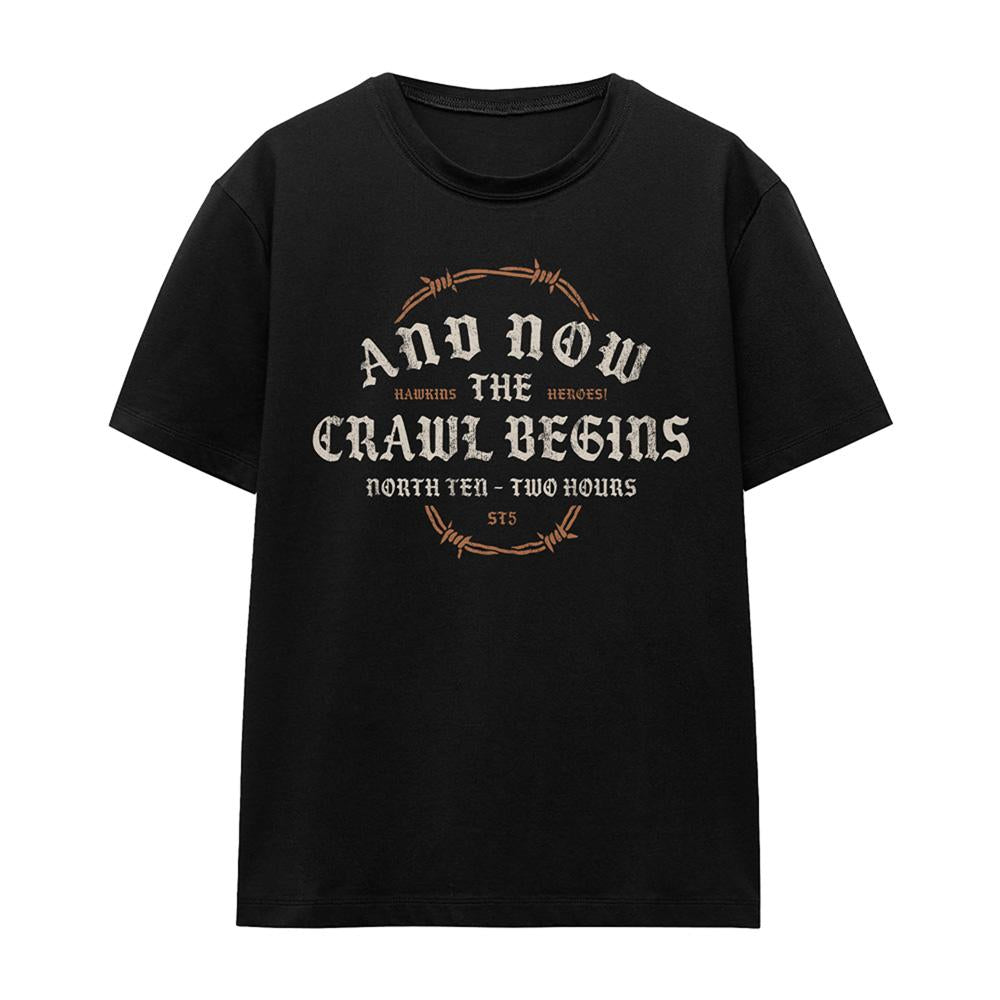 Black - Front - Stranger Things Womens-Ladies The Crawl Begins T-Shirt