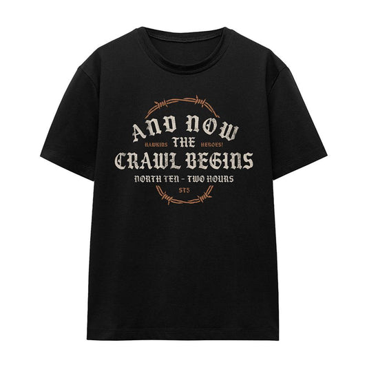 Black - Front - Stranger Things Womens-Ladies The Crawl Begins T-Shirt