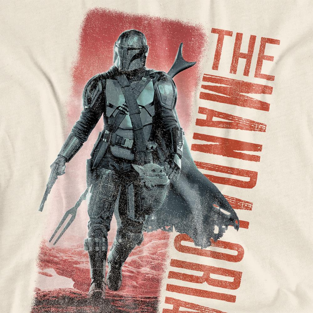 Natural - Side - Star Wars: The Mandalorian Womens-Ladies Cowboy Hunter T-Shirt