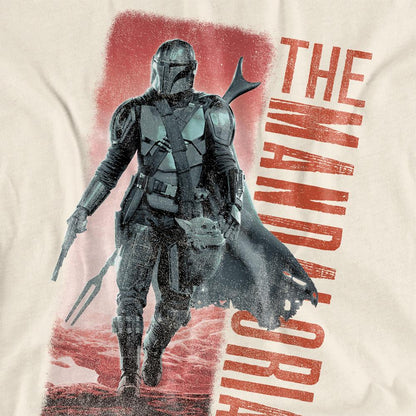 Natural - Side - Star Wars: The Mandalorian Womens-Ladies Cowboy Hunter T-Shirt