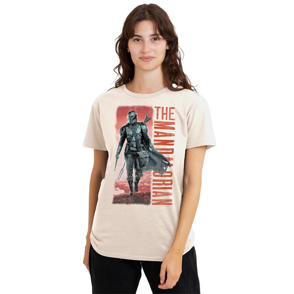 Natural - Lifestyle - Star Wars: The Mandalorian Womens-Ladies Cowboy Hunter T-Shirt