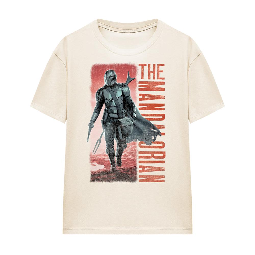 Natural - Front - Star Wars: The Mandalorian Womens-Ladies Cowboy Hunter T-Shirt