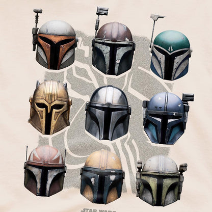 Natural - Side - Star Wars: The Mandalorian Unisex Adult Mando Helmet T-Shirt