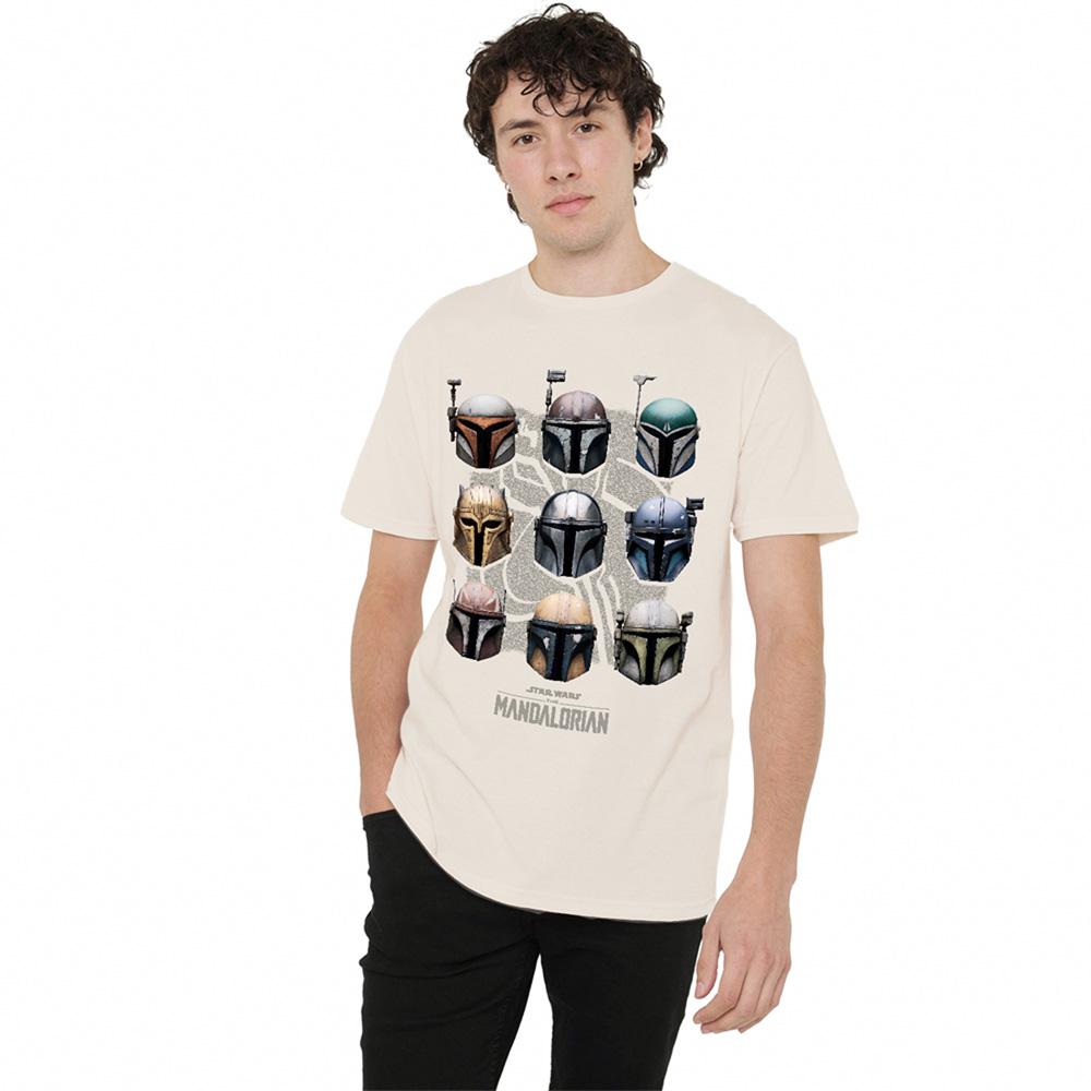 Natural - Lifestyle - Star Wars: The Mandalorian Unisex Adult Mando Helmet T-Shirt