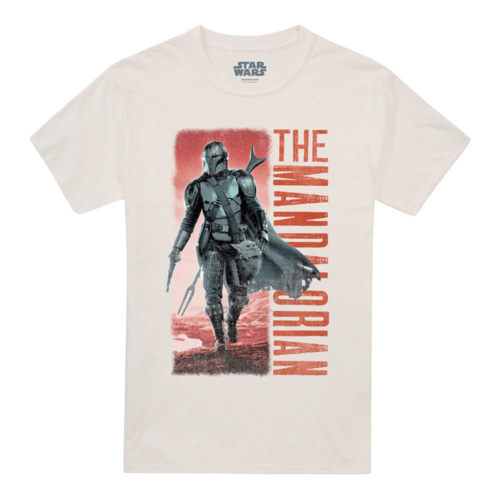 Natural - Front - Star Wars: The Mandalorian Unisex Adult Cowboy Hunter T-Shirt