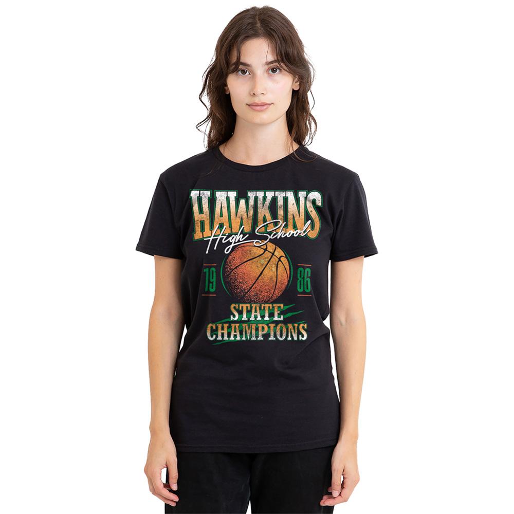 Black - Lifestyle - Stranger Things Womens-Ladies Hawkins Champions T-Shirt